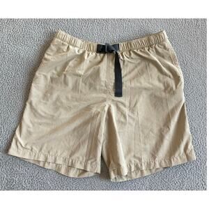 Columbia Shorts Medium Adjustle Belt Stretch Relax Zip Pocket Beige Hike Outdoor